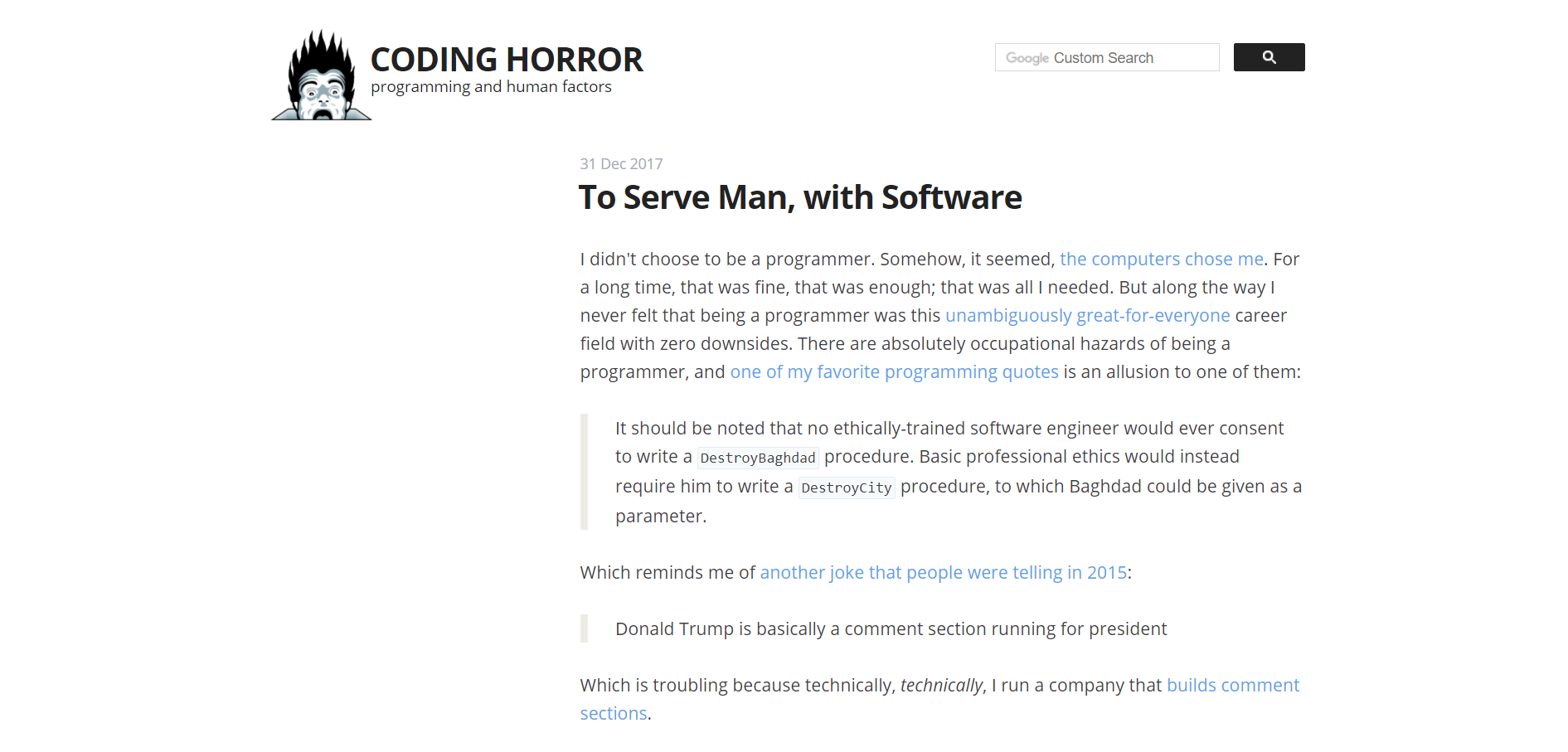 CODING HORROR