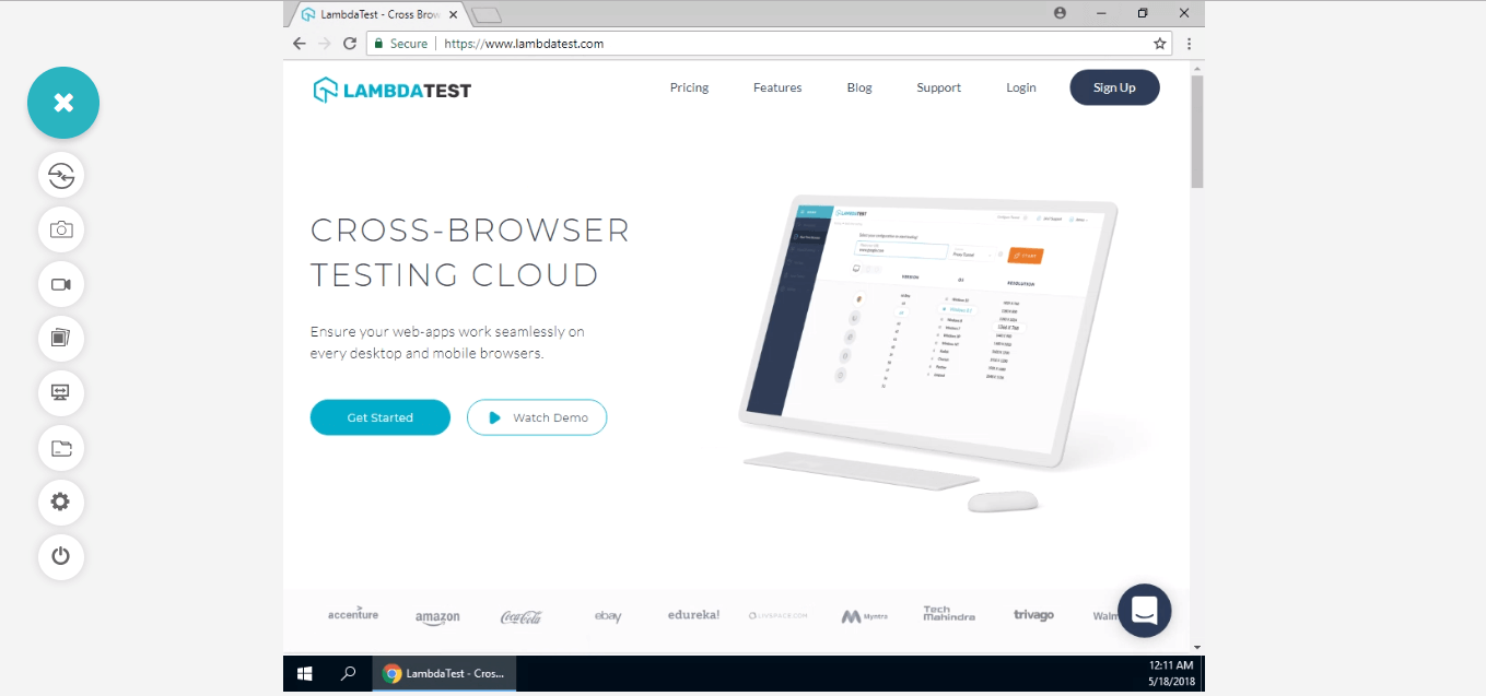 Real time cross browser testing with lambdatest