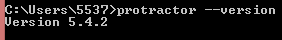 protractor –version command