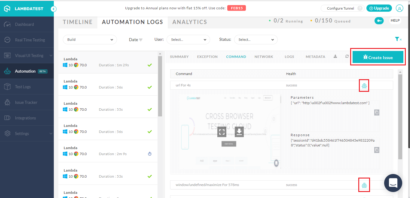 One-Click Bug Logging