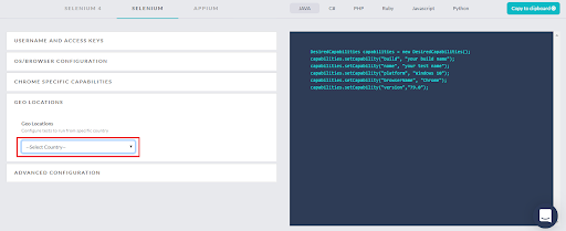 Selenium Desired Capabilities