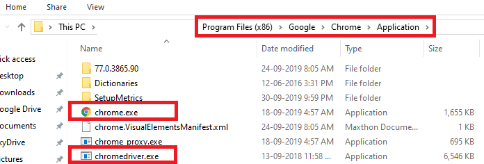 chrome exe file