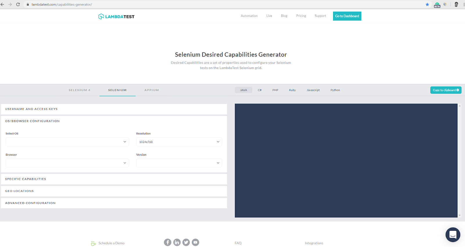 Desired Capabilities in Selenium 