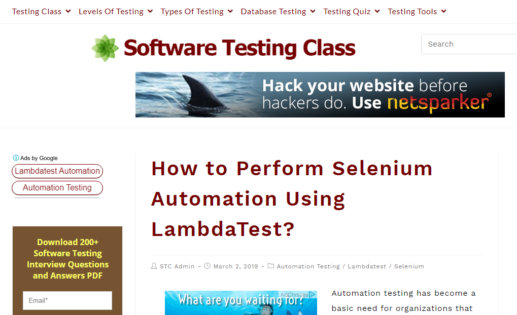 software testing class