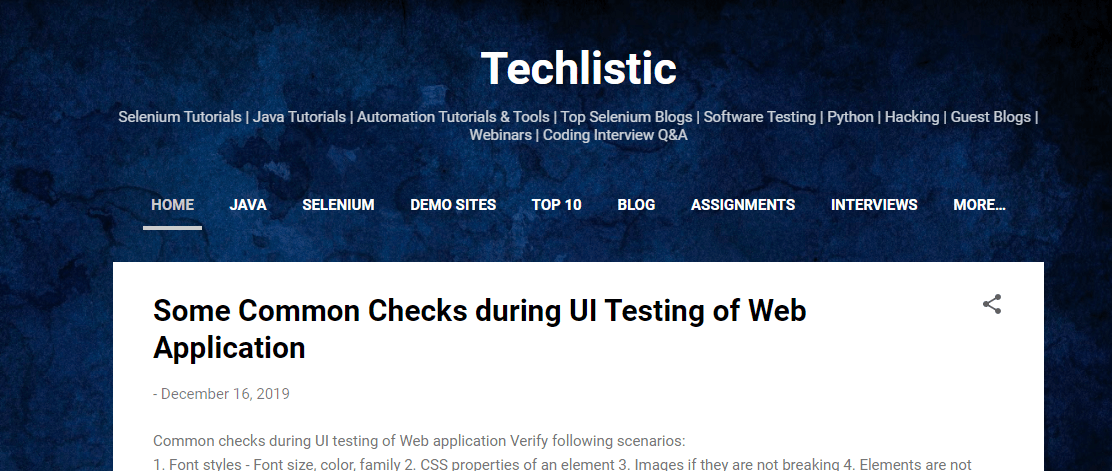 techlistic testing blogs