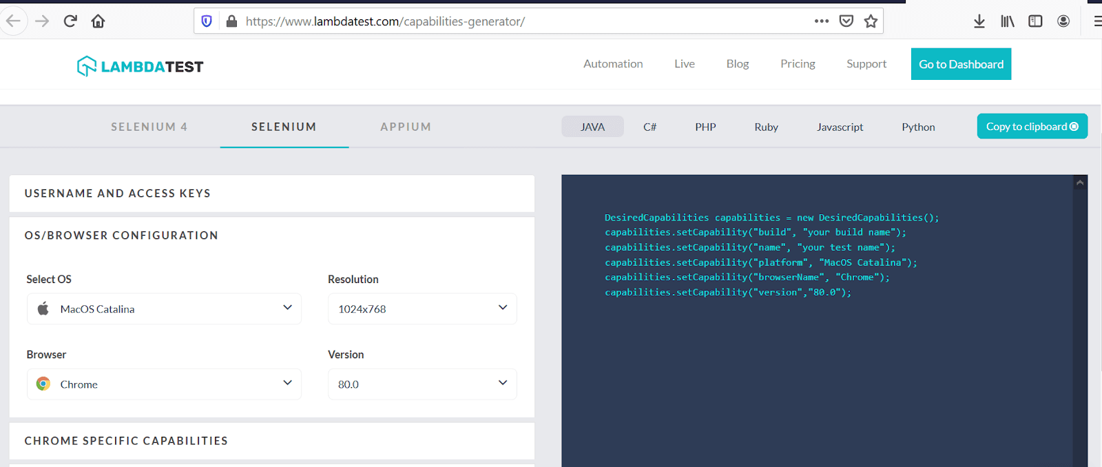 Selenium test automation