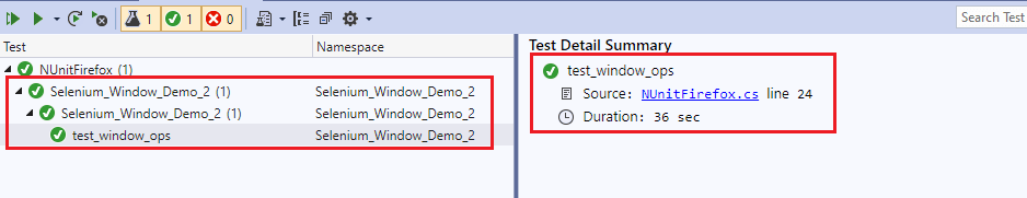 Test Output Summary