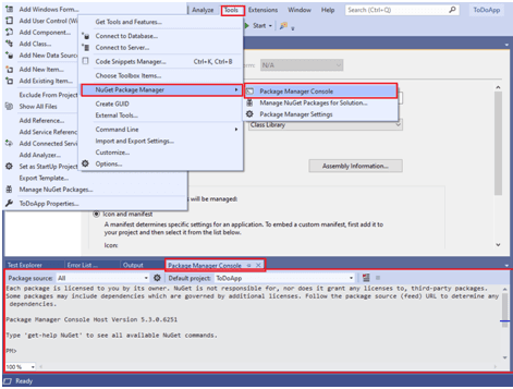 Package Manager Console