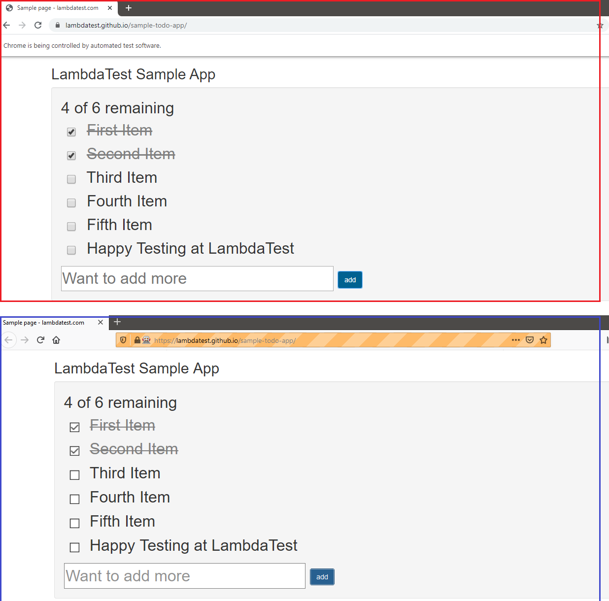 Selenium test automation