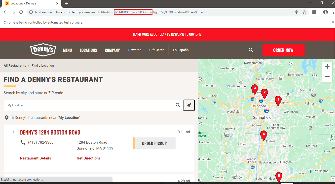 Geolocation testing with Selenium