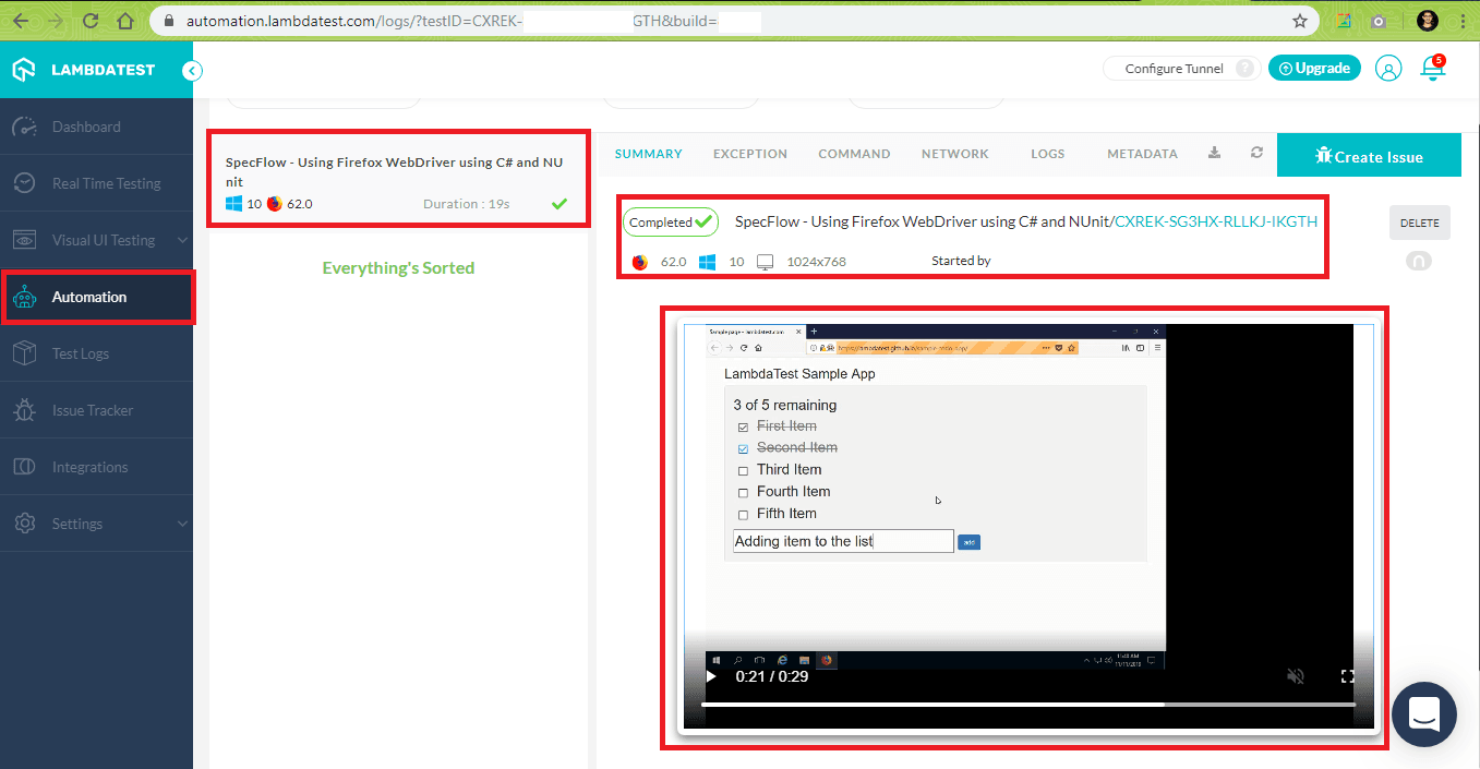 SpecFlow feature