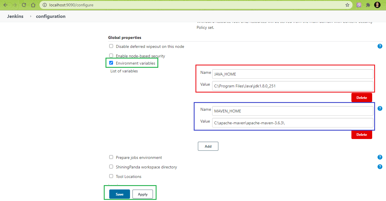 environment variables