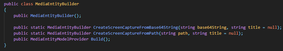 MediaEntityBuilder class