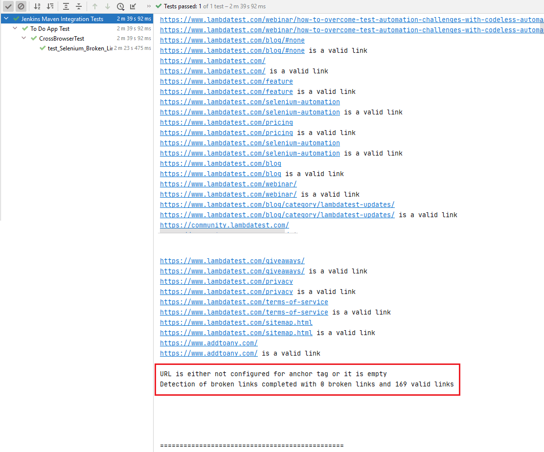 Selenium Java Test Execution