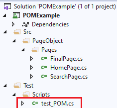 final project structure in Visual Studio