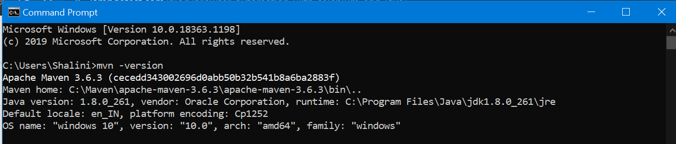 verify installation of Maven