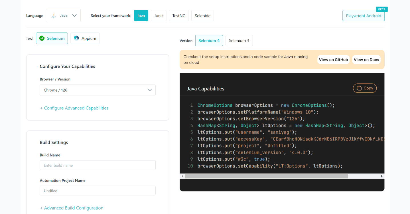 lambdatest parallel testing steps