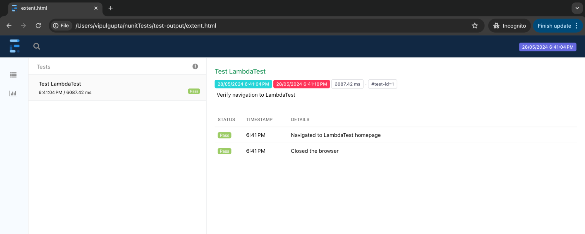 nunit test execution