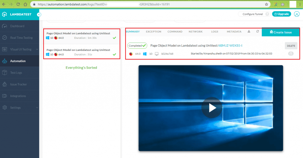 Page Object Model Lambdatest using Unittest