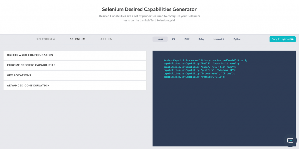 The capabilities generator