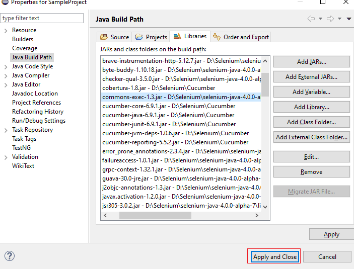 Selenium JARs