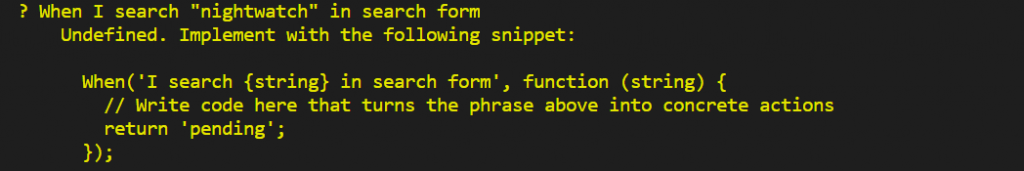 write step definitions