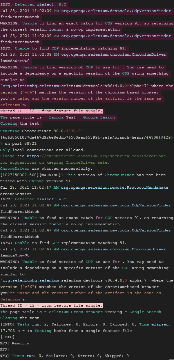 Selenium test automation