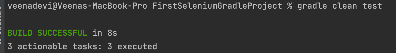 gradle clean test