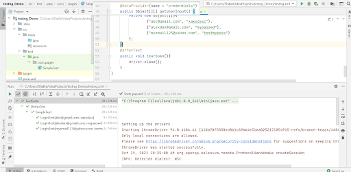 Parameterizing using @DataProviders