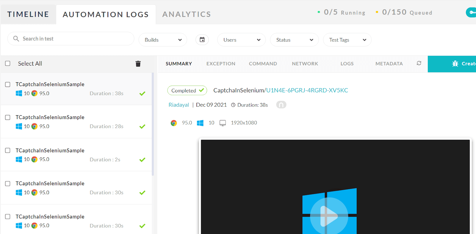 Automation Dashboard