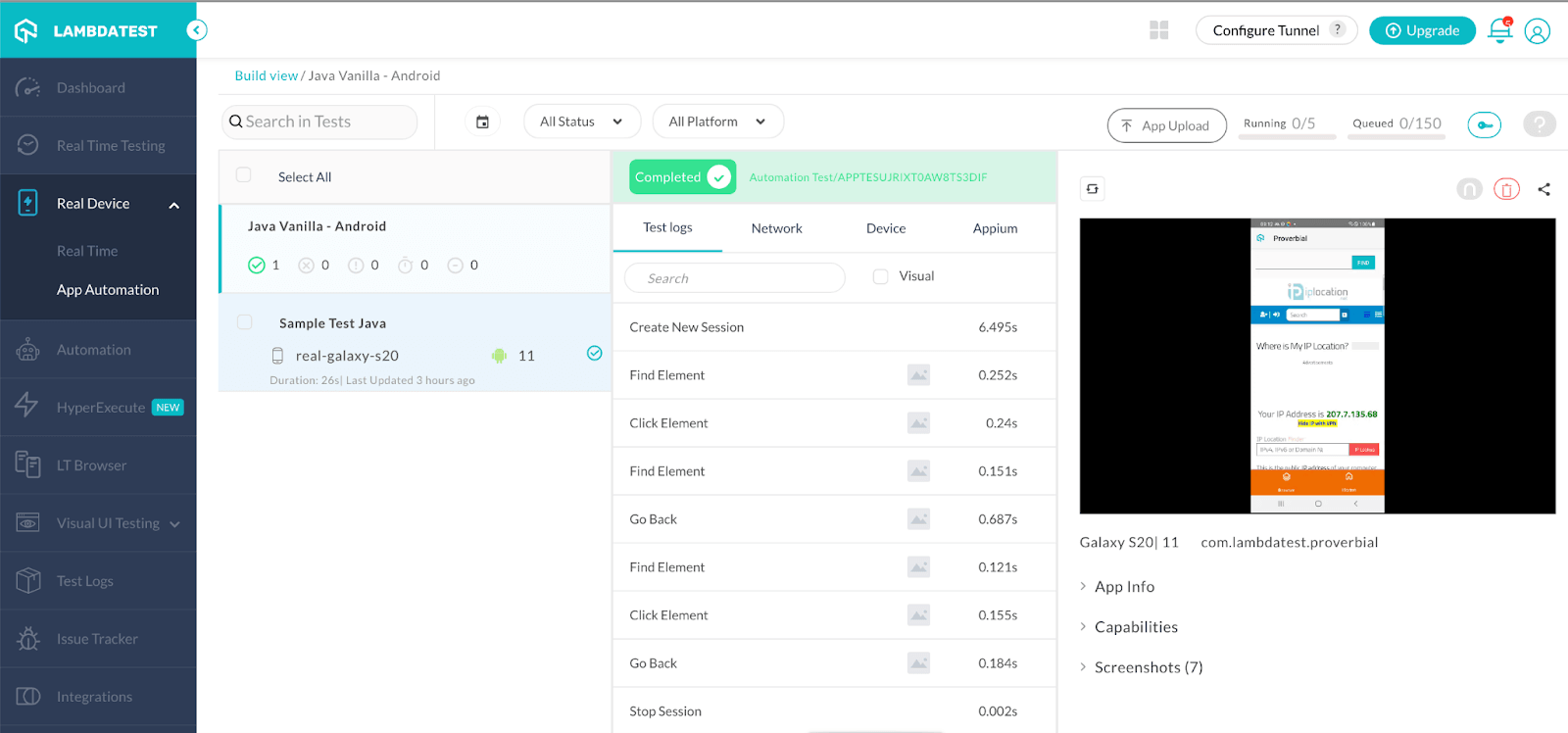 Appium testing with Demo Code 