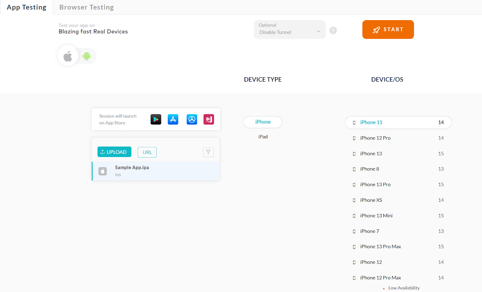 Performing Gatsby testing on real devices 