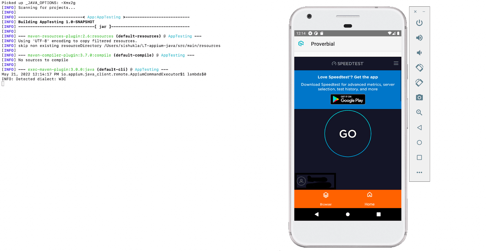 Scenario 2 for Appium DEMO code 