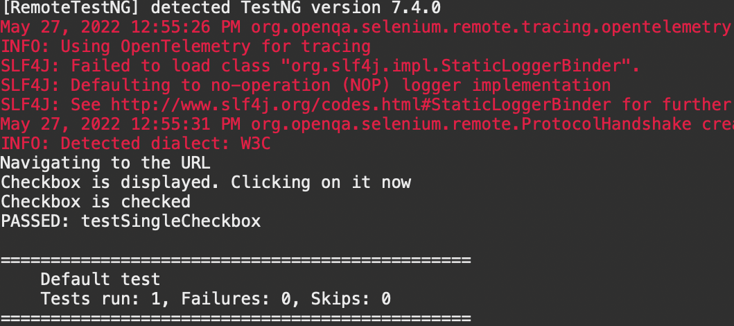 testSingleCheckbox