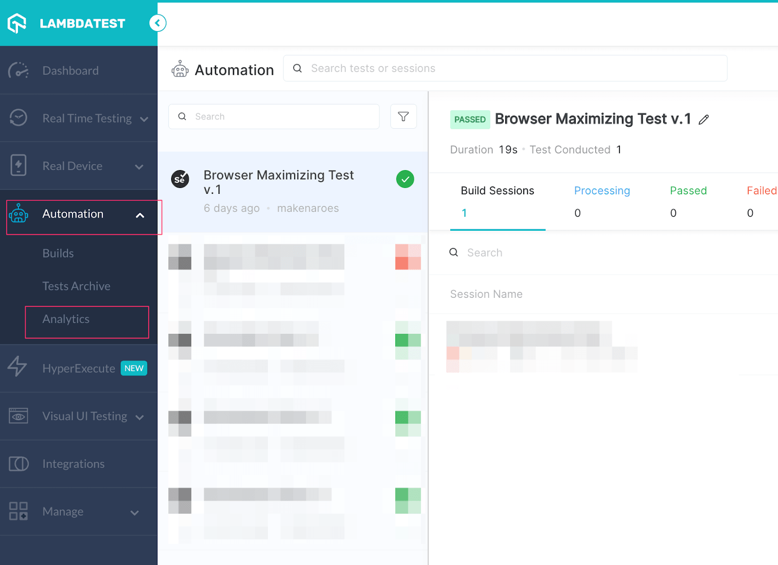 Checking Analytics on LambdaTest