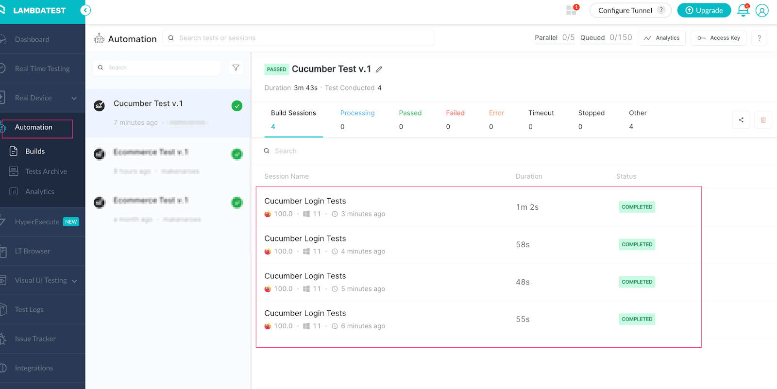 Checking results on LambdaTest 