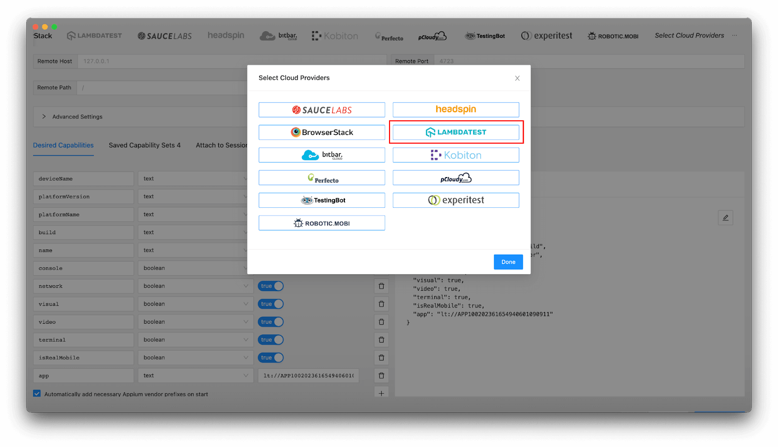 Select cloud providers 