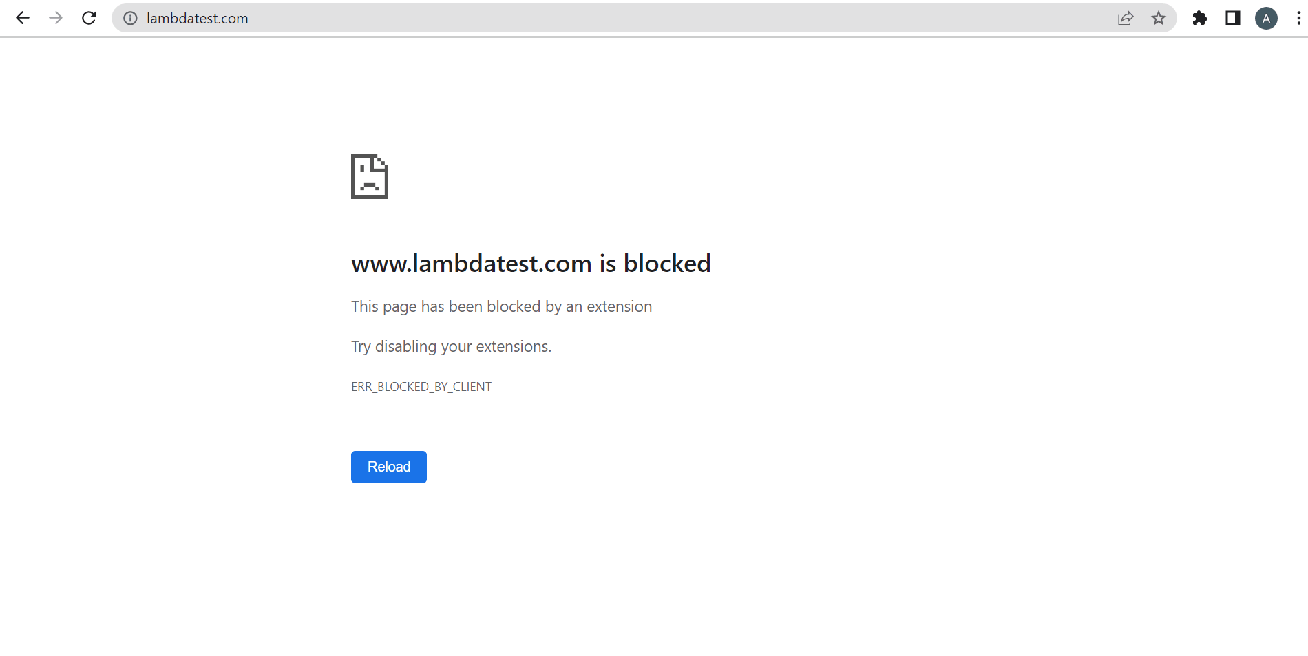 URL will have got blocked