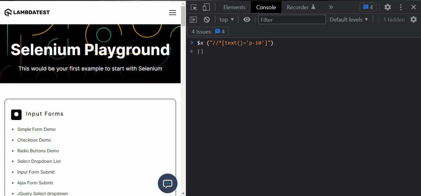 selenium playground