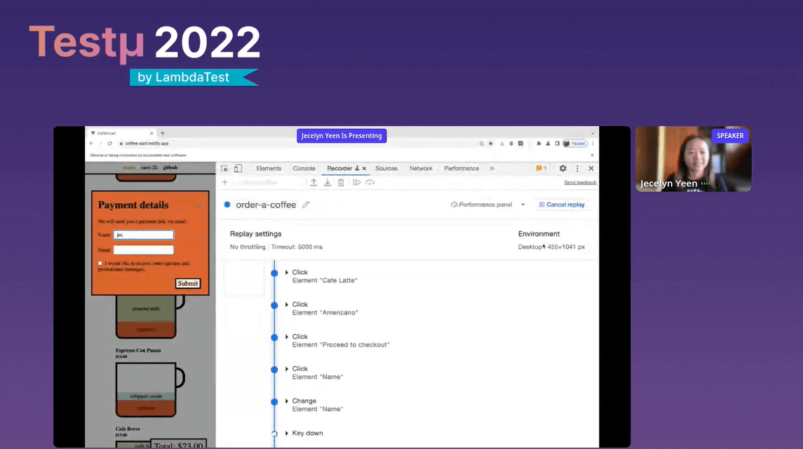 Automate User Flows with Chrome DevTools Recorder: Jecelyn Yeen [Testμ 2022]