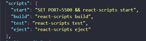 Script in package.json 