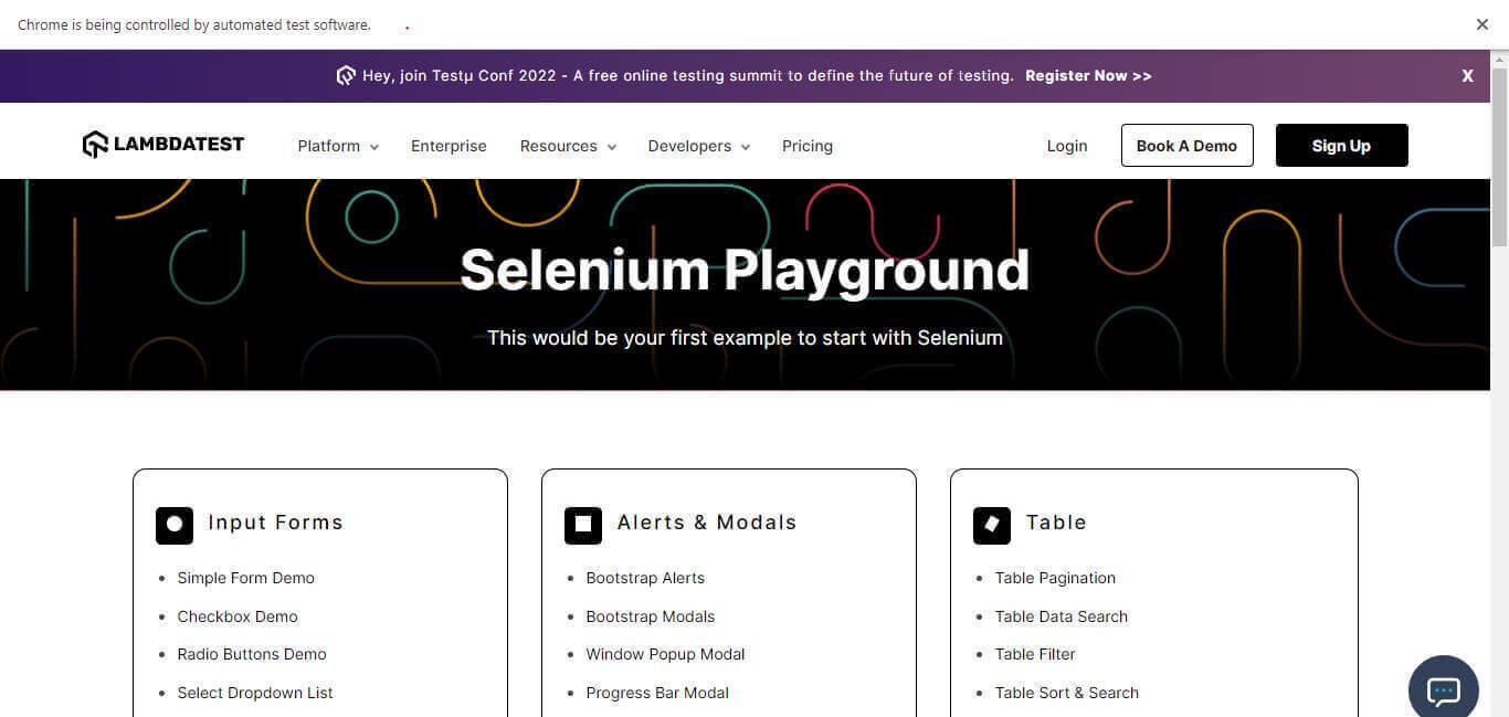 Selenium Playground Parent Window