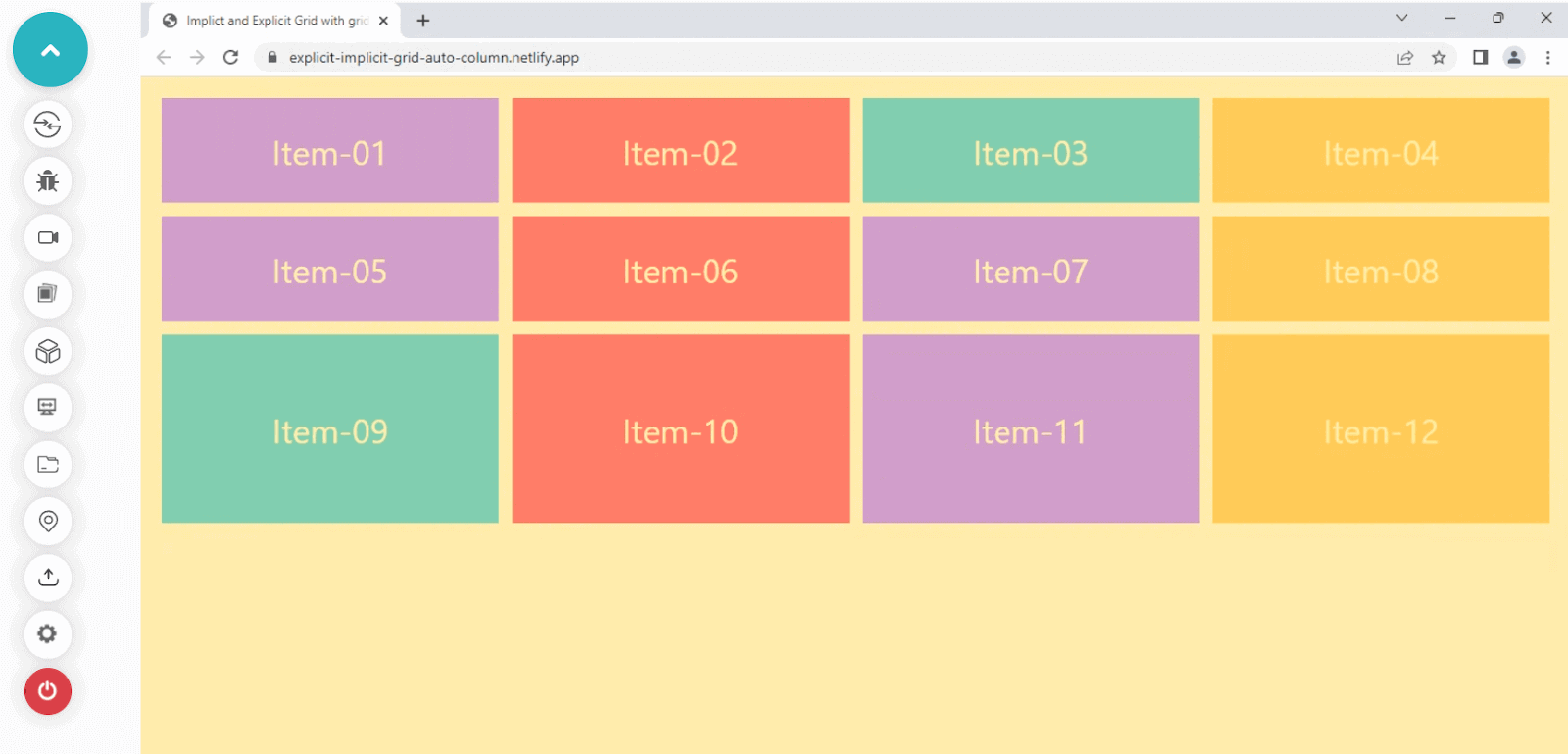 grid-auto-rows with the value of 180px 