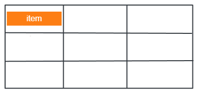 The highlighted grid item in this image is aligned to the center vertically and stretched horizontally in the grid cell