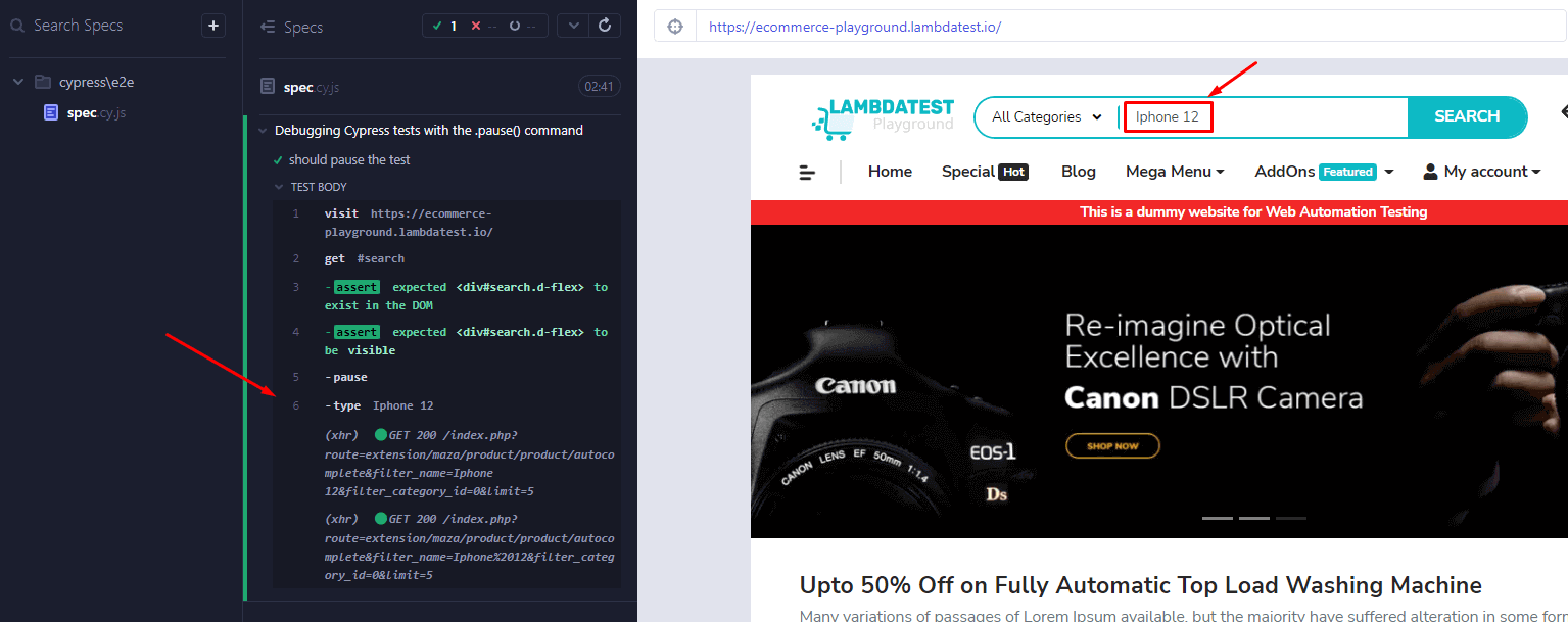 Lambdatest e-commerce-playground