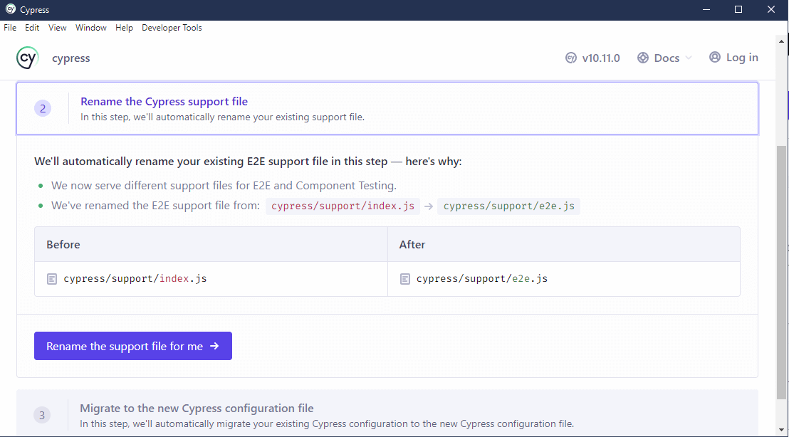 cypress support file