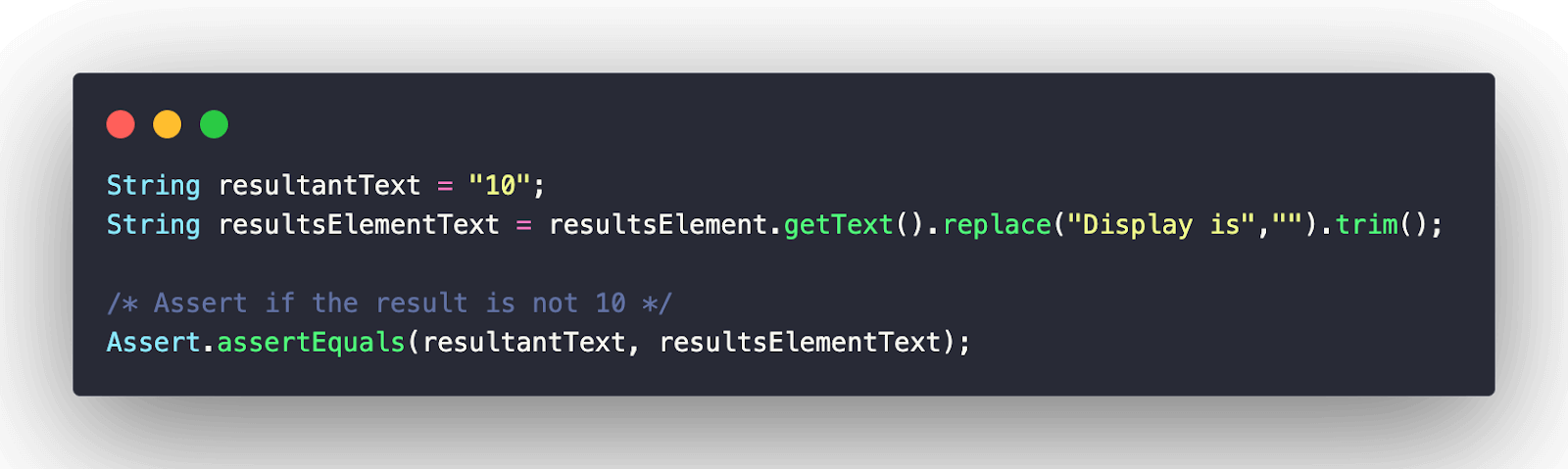 getText in Selenium