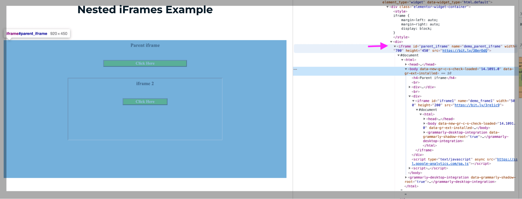 Nested iFrame