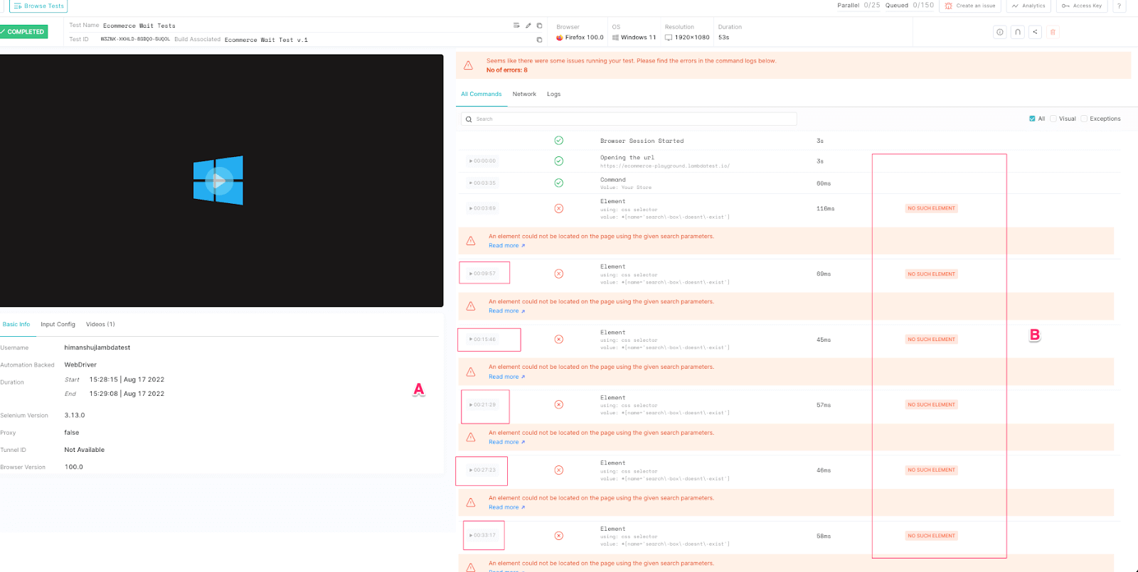 LambdaTest dashboard