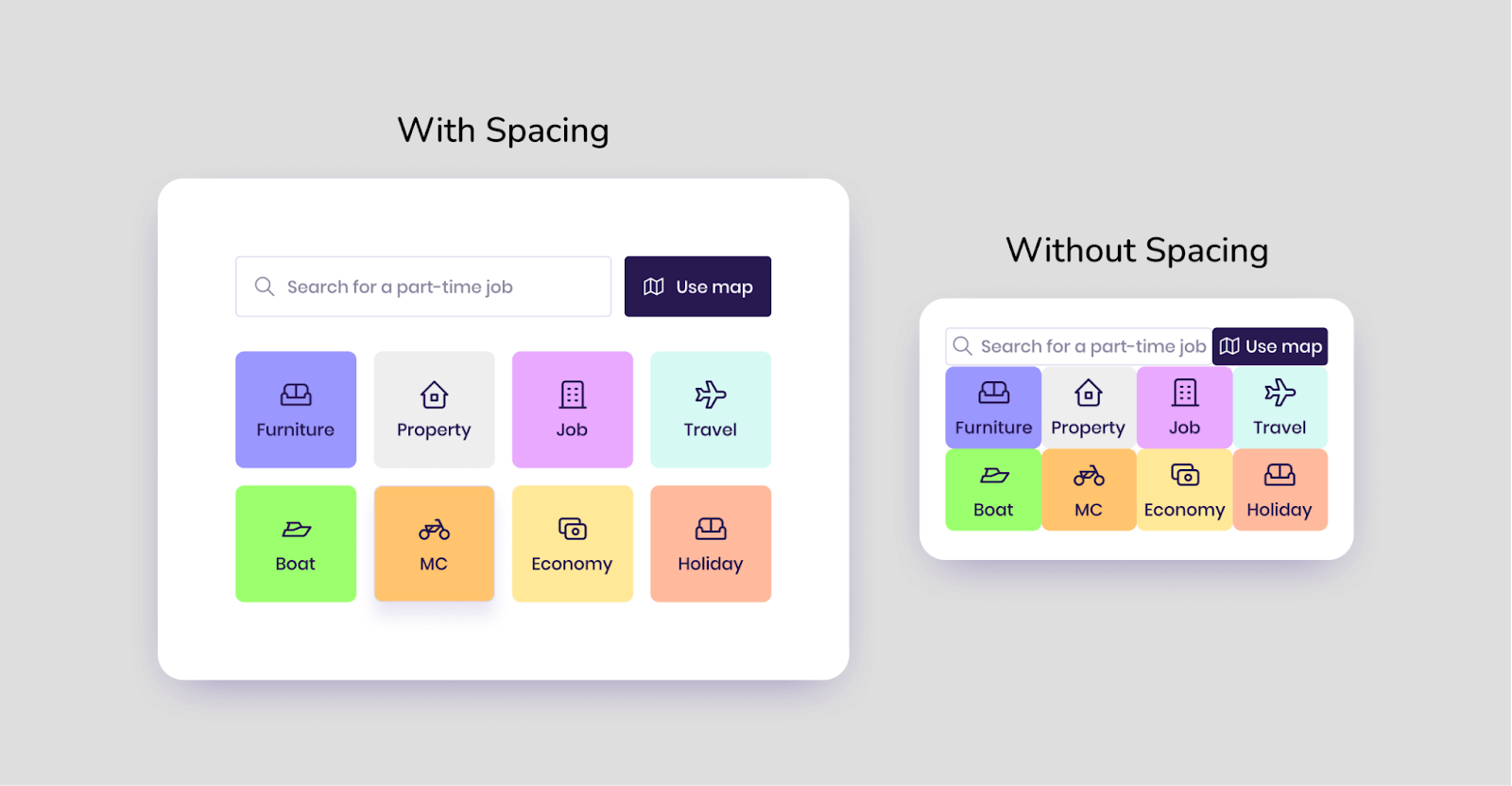 Why does flexbox gap add white space before/after children, and